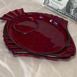 Vintage Ruby Red Fish Appetizer/Tapas Dish